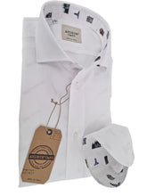 Carica l'immagine nel visualizzatore di Gallery, Camicia Milano Bianca Fantasia Milano Made in Italy