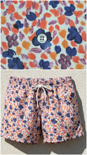 Carica l'immagine nel visualizzatore di Gallery, Costume da bagno fantasia arancione Pantaloncino Bermuda fantasia 100% Cotone Made in Italy Fantasia Shorts 2 tasche laterali