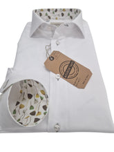 Carica l'immagine nel visualizzatore di Gallery, Camicia Bianca con inserti fantasia Made in Italy White Shirt
