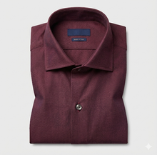 Carica l'immagine nel visualizzatore di Gallery, Camicia bordeaux vinaccia 100% cotone oxford Made in Italy