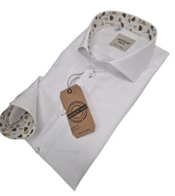 Carica l'immagine nel visualizzatore di Gallery, Camicia Bianca con inserti fantasia Made in Italy White Shirt