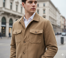 Carica l'immagine nel visualizzatore di Gallery, Giacca Overshirt Field Jacket velluto beige nocciola 4 tasche 100% cotone Made in Italy