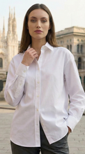 Carica l'immagine nel visualizzatore di Gallery, Camicia bianca da Donna no stiro puro cotone Camicione casual bianco 100% Cotone Made in Italy