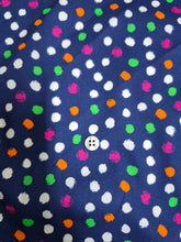 Carica l'immagine nel visualizzatore di Gallery, Camicia Donna Casual blu a pois multicolor Camicione puro Cotone Made in Italy