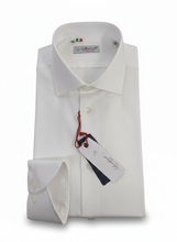 Carica l'immagine nel visualizzatore di Gallery, Camicia Bianca Uomo puro cotone colletto mezzo francese 100% cotone Made in Italy