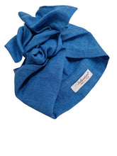 Load image into Gallery viewer, Turbante azzurro puro lino Made in Italy Fascia Capelli hairband