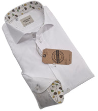 Carica l'immagine nel visualizzatore di Gallery, Camicia Bianca con inserti fantasia Made in Italy White Shirt