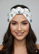 Carica l'immagine nel visualizzatore di Gallery, Fascia per Capelli anallergica turbante in cotone fantasia mongolfiera Fascia Capelli Made in Italy Hairband headband