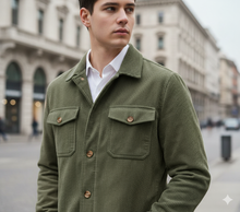 Carica l'immagine nel visualizzatore di Gallery, Giacca Overshirt Field Jacket velluto militare 4 tasche 100% cotone Made in Italy