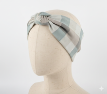 Carica l'immagine nel visualizzatore di Gallery, Turbante Scozzese Chiaro fantasia madras scozzese in cotone anallergico Fascia Capelli Made in Italy Hairband headband