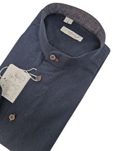 Carica l'immagine nel visualizzatore di Gallery, Camicia Guru blu navy Lino coreana puro lino blu navy alta qualità Made in Italy