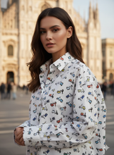 Carica l'immagine nel visualizzatore di Gallery, Camicia Donna Vespa collection multicolor Casual Camicione puro Cotone Made in Italy