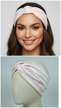 Load image into Gallery viewer, Turbante Seta fantasia Fasciata Rosa Bianco Made in Italy Fascia Capelli Hairband headband