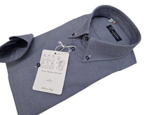 Carica l'immagine nel visualizzatore di Gallery, Camicia Button Down Oxford nido d'ape azzurro blu Made in Italy