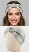 Carica l'immagine nel visualizzatore di Gallery, Turbante Scozzese Chiaro fantasia madras scozzese in cotone anallergico Fascia Capelli Made in Italy Hairband headband