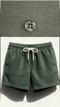 Carica l'immagine nel visualizzatore di Gallery, Boxer bermuda verdone militare 100% Cotone morbido jersey costume da bagno Made in Italy Shorts 2 tasche laterali