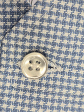 Carica l'immagine nel visualizzatore di Gallery, Camicia Uomo Azzurra pied de puole azzurro tessuto lavorato alta qualità puro cotone operato oxford Made in Italy