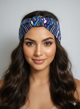 Carica l'immagine nel visualizzatore di Gallery, Turbante multicolor fantasia rigata cotone Made in Italy Fascia Capelli Hairband headband