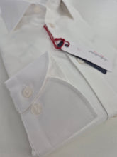 Carica l'immagine nel visualizzatore di Gallery, Camicia Bianca Uomo puro cotone colletto mezzo francese 100% cotone Made in Italy