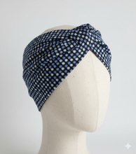 Carica l'immagine nel visualizzatore di Gallery, Turbante fantasia blu azzurro Made in Italy Fascia Capelli Hairband headband