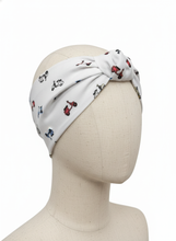 Carica l'immagine nel visualizzatore di Gallery, Turbante fantasia Vespa Collection in cotone anallergico Fascia Capelli Made in Italy Hairband headband