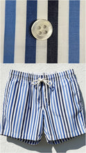 Carica l'immagine nel visualizzatore di Gallery, Boxer Pantaloncino rigato 100% Cotone costume da bagno Made in Italy Shorts 2 tasche laterali