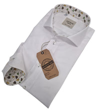 Carica l'immagine nel visualizzatore di Gallery, Camicia Bianca con inserti fantasia Made in Italy White Shirt