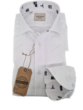 Carica l'immagine nel visualizzatore di Gallery, Camicia Milano Bianca Fantasia Milano Made in Italy