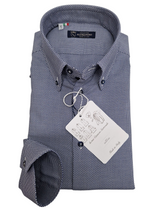 Carica l'immagine nel visualizzatore di Gallery, Camicia Button Down Oxford nido d'ape azzurro blu Made in Italy
