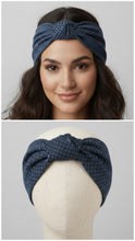 Carica l'immagine nel visualizzatore di Gallery, Turbante denim Cotone micro Fantasia Made in Italy Fascia Capelli Hairband headband