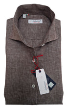 Carica l'immagine nel visualizzatore di Gallery, Camicia Lino Marrone puro lino egiziano alta qualità made in italy