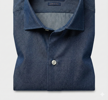 Load image into Gallery viewer, Camicia blu Denim 100% cotone chambrai Made in Italy