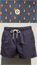 Load image into Gallery viewer, Bermuda Pantaloncino blu micro fantasia 100% Cotone Made in Italy Fantasia Shorts 2 tasche laterali