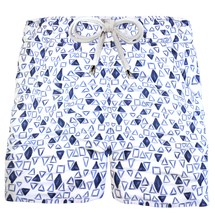 Load image into Gallery viewer, Pantaloncino in cotone Shorts Bermuda fantasia Geometrica 100% Cotone 2 tasche laterali Made in Italy
