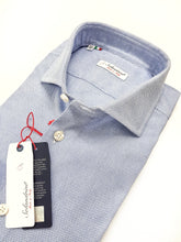 Load image into Gallery viewer, Camicia Azzurra puro cotone nido d'ape giro inglese