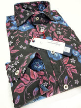 Carica l'immagine nel visualizzatore di Gallery, Camicia fantasia fiori vinaccia cotone paisley made in italy