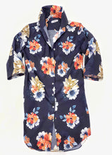 Load image into Gallery viewer, Camicione Donna Vestito cotone fantasia paisley blu arancio  made in italy dress shirt
