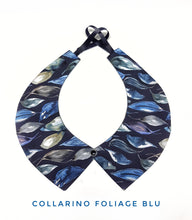 Load image into Gallery viewer, Colletto Donna fashion Design Foliage blu collarino cotone
