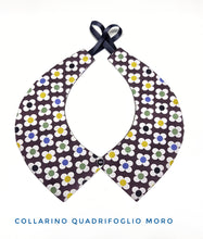 Carica l'immagine nel visualizzatore di Gallery, Colletto Donna fashion Design Quadrifoglio Moro collarino cotone