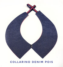 Carica l'immagine nel visualizzatore di Gallery, Colletto Donna fashion Design Denim Pois collarino cotone