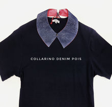 Carica l'immagine nel visualizzatore di Gallery, Colletto Donna fashion Design Denim Pois collarino cotone