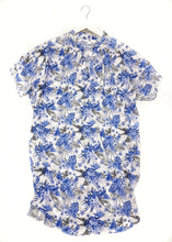 Carica l'immagine nel visualizzatore di Gallery, Copricostume Abito Camicia  Caftano donna fantasia paisley bianco azzurro viscosa lino Made in italy