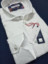 Carica l'immagine nel visualizzatore di Gallery, Camicia Bianca Puro Lino Made in Italy - white Linen Shirt