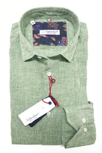 Carica l'immagine nel visualizzatore di Gallery, Camicia Verde puro Lino made in Italy - green Linen Shirt