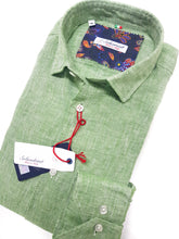 Carica l'immagine nel visualizzatore di Gallery, Camicia Verde puro Lino made in Italy - green Linen Shirt