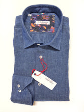 Load image into Gallery viewer, Camicia blu indaco puro Lino made in Italy - blue indigo Linen Shirt