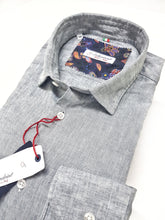 Load image into Gallery viewer, Camicia lino Grigio chiaro Ghiaccio made in Italy - light grey Linen Shirt