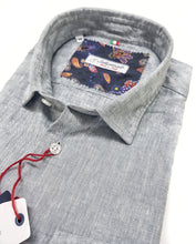 Load image into Gallery viewer, Camicia lino Grigio chiaro Ghiaccio made in Italy - light grey Linen Shirt