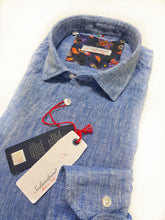 Carica l&#39;immagine nel visualizzatore di Gallery, Camicia lino Azzurro made in Italy - Blue Linen Shirt

