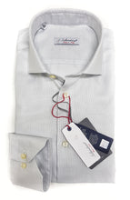 Carica l'immagine nel visualizzatore di Gallery, Camicia elegante micro fantasia grigio perla armaturato alta qualità puro cotone made in italy